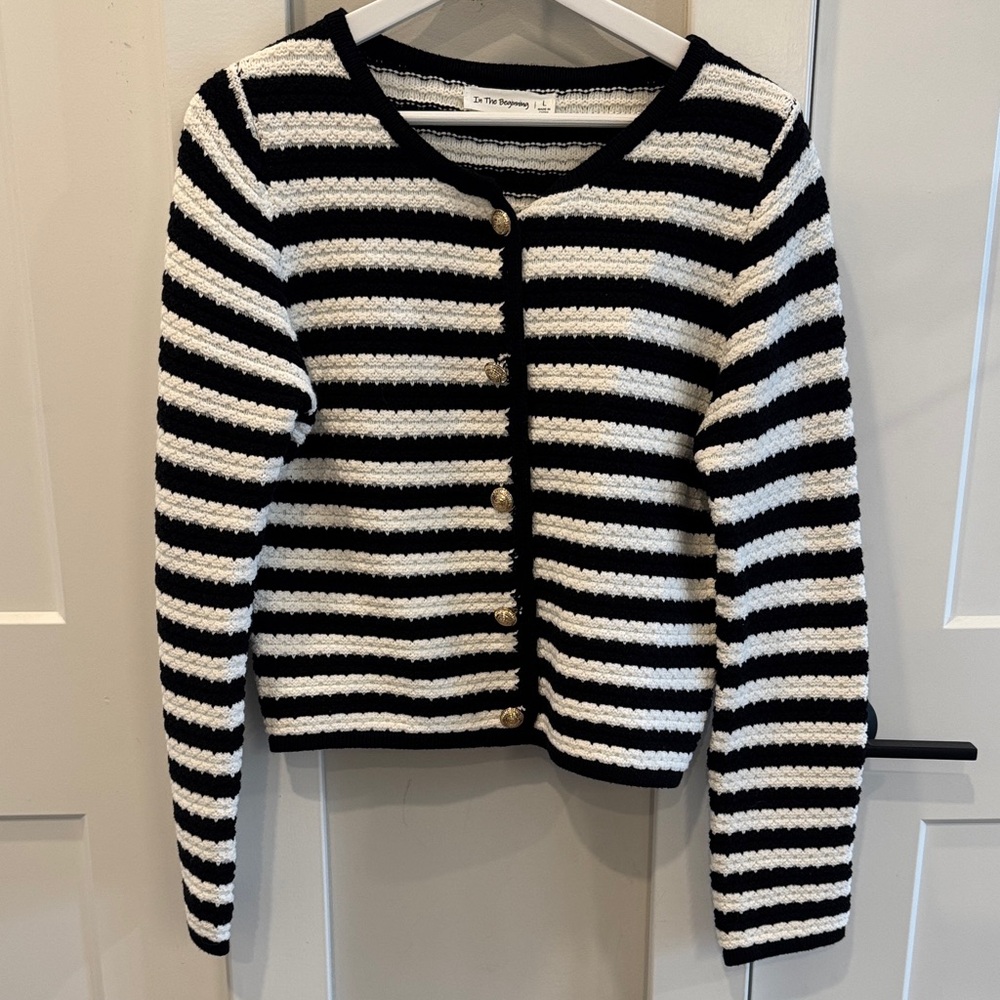 Striped Black and White Cardigan